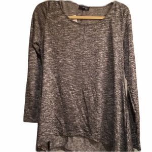 NWT A.N.A. Black marl tunic shark bite M top l/s